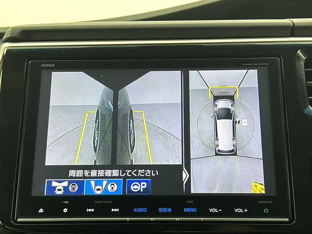 ホンダ ステップワゴン スパーダ ハイブリッド G EX ホンダセンシング 大阪府 2017(平29)年 5.7万km プレミアムスパークルブラックパール 純正9インチインターナビ/・フルセグTV/・Bluetooth/・CD/DVD/・FM/AM/・HDMI/社外後席フリップダウンモニター/ホンダセンシング/衝突軽減ブレーキ/誤発進抑制装置/後方誤発進抑制機能/路外逸脱抑制機能/アダプティブクルーズコントロール/車線維持支援システム/先行車発進お知らせ機能/オートハイビーム/パーキングセンサー/パーキングアシスト/両側パワースライドドア/ハーフレザーシート/シートヒーター/シートバックテーブル/ロールサンシェード/LEDヘッドライト/スマートキー