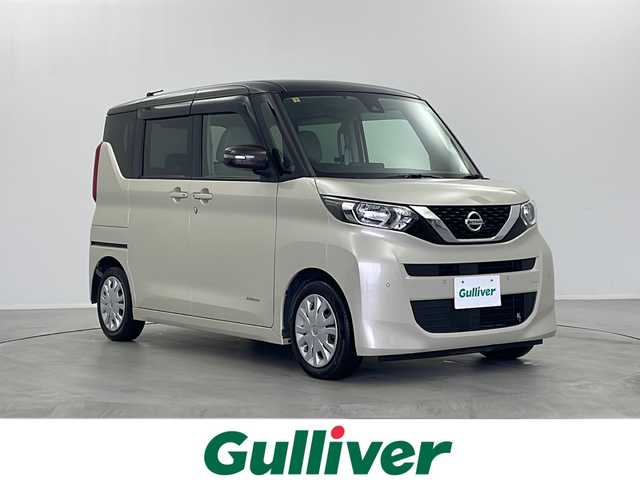 日産 ルークス X 栃木県 2020(令2)年 5.4万km フローズンバニラパール/アッシュブラウンM 純正メモリーナビ/　Bluetooth/フルセグTV/CD/SD/FM/AM/インテリジェントアラウンドビューモニター/インテリジェントエマージェンシーブレーキ/踏み間違い衝突防止アシスト/車線逸脱防止支援/先行車発進お知らせ/ふらつき警報/フロント&バックソナー/ハイビームアシスト/両側パワースライドドア/ETC/ハロゲンヘッドライト/ドアバイザー/純正フロアマット(ゴムタイプ)/スマートキー×1本