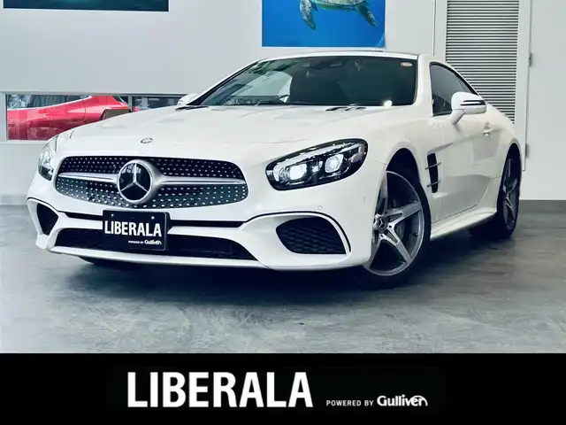 メルセデス・ベンツ ＳＬ４００ 大阪府 2017(平29)年 2.5万km ダイヤモンドホワイト パノラマスカイルーフ/赤革/メモリパワーシート/エアシートヒーター/レーダーセーフティ/ACC/ブラインドスポット/純正ナビ/TV/バックカメラ/applecarplay/純正19インチAW/LEDヘッドライト/電動リアゲート