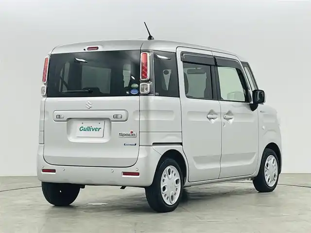 スズキ スペーシア HYBRID G 福島県 2019(令1)年 3.1万km シルキーシルバーメタリック 衝突軽減ブレーキ/・レーンキープアシスト/・オートマチックハイビーム/社外オーディオ/・CD/AM/FM/アイドリングストップ/コーナーセンサー/両側スライドドア/プッシュスタート/・スマートキー/オートライト/・ヘッドライトレベライザー/純正フロアマット