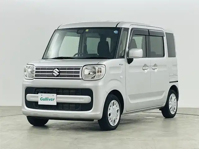 スズキ スペーシア HYBRID G 福島県 2019(令1)年 3.1万km シルキーシルバーメタリック 衝突軽減ブレーキ/・レーンキープアシスト/・オートマチックハイビーム/社外オーディオ/・CD/AM/FM/アイドリングストップ/コーナーセンサー/両側スライドドア/プッシュスタート/・スマートキー/オートライト/・ヘッドライトレベライザー/純正フロアマット