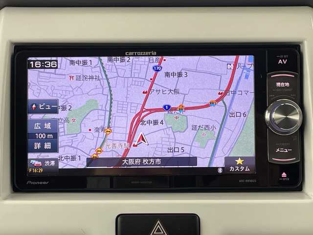 スズキ ハスラー X 大阪府 2018(平30)年 3.3万km ブルーイッシュブラックパール3 デュアルカメラブレーキサポート/社外メモリナビ/　　CD/DVD/BT/USB/フルセグTV/バックカメラ/HIDオートライト/フォグランプ/シートヒーター/純正15インチアルミホイール/誤発進抑制機能/車線逸脱警報機能/アイドリングストップ/スマートキー/ビルトインETC