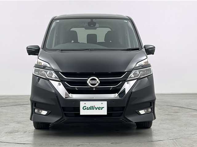 日産 セレナ ハイウェイスター 群馬県 2017(平29)年 5.3万km ダイヤモンドブラック 純正９型ナビ　純正１１型後席モニター　全周囲カメラ　衝突軽減ブレーキ　ハンズフリー両側電動スライドドア　ビルトインＥＴＣ　ドライブレコーダー　クリアランスソナー　オートライト　スマートキー　禁煙車