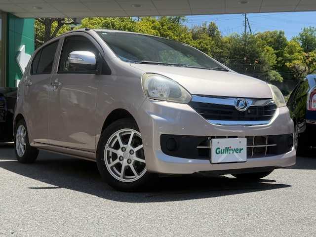 ダイハツ ミラ イース G SA 大阪府 2014(平26)年 2.4万km ライトローズマイカメタリック /ワンオーナー//禁煙車//ディーラーオプションSDナビ(NMZP-W64D)/・FM・AM・BT・フルセグ・SD・CD・DVD//スマートキー//プッシュスタート//アイドリングストップ//衝突被害軽減ブレーキ//革調シートカバー//保証書//取扱説明書