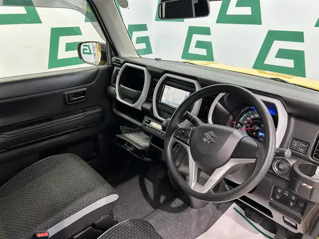 スズキ ハスラー HYBRID X 鹿児島県 2021(令3)年 0.2万km アクティブイエロー/ホワイト2トーンルーフ 禁煙車/社外ナビ　/・CD/DVD/・AM/FM/・BT/バックカメラ/スズキセーフティサポート/コーナーセンサー/前席シートヒーター/前後ドラレコ/電格ミラー/ステリモ/スマートキー/Pスタート/オートマチックハイビーム