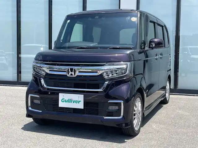 ホンダ Ｎ ＢＯＸ カスタム L ターボ 大阪府 2022(令4)年 3.3万km プレミアムベルベットパープル・パール 純正ナビ/　CD/DVD/Bluetooth/USB/　バックモニター/ターボ車/ホンダセンシング/コーナーセンサー/前席シートヒーター/両側パワースライドドア/レーダークルーズコントロール/レーンキープアシスト/アイドリングストップ/前後ドライブレコーダー/オートマチックハイビーム/純正15インチアルミホイール/純正フロアマット/プッシュスタート/スマートキー/ＥＴＣ/ＬＥＤ/禁煙車