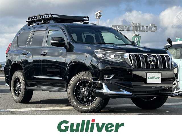 トヨタ ランドクルーザー プラド TX 島根県 2021(令3)年 3.4万km ブラック 4WD/サンルーフ/モデリスタエアロ/ワンオーナー/純正SDナビ(NSZT-W68T)/　CD/DVD/SD/BT/USB/HDMI/フルセグTV/バックカメラ/ルーフキャリア/社外17インチアルミホイール /BFグッドリッチ/トヨタセーフティセンス/コーナーセンサー /LEDオートライト/オートマチックハイビーム /レザー調シートカバー/ビルトインETC/純正フロアマット/ドアバイザー/保証書/取説