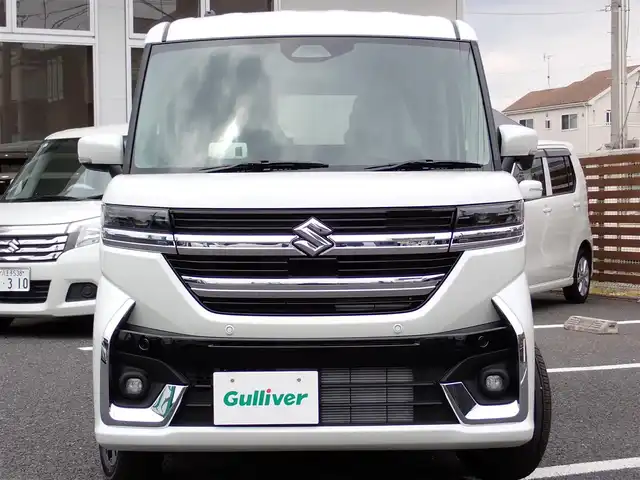 スズキ スペーシア カスタム HYBRID XS 千葉県 2025(令7)年 0.1万km未満 パール 届出済未使用車/両側パワースライドドア/ヘッドアップディスプレイ/電動パーキングブレーキ/スズキセーフティサポート/・デュアルセンサーブレーキサポートII/・誤発進抑制機能/・車線逸脱抑制機能/・車線維持支援機能/・発進お知らせ機能/・ハイビームアシスト/・標識認識機能/・アダプティブクルーズコントロール/シートヒーター/オートライト/LEDヘッドライト/純正15インチAW/プッシュスタート/スマートキー2本/取扱説明書/保証書