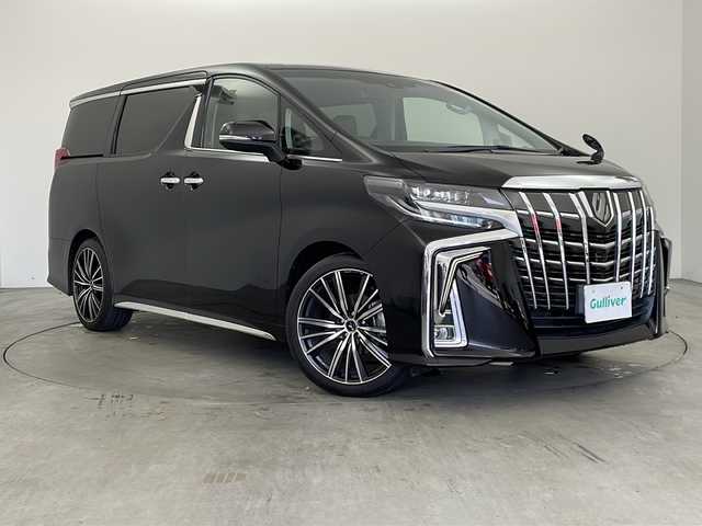 トヨタ アルファード S Aパッケージ 兵庫県 2019(令1)年 4.7万km ブラック ワンオーナー車/純正ナビ（CD/DVD/TV/SD/BT）/両側パワースライドドア/トヨタセーフティセンス/プリクラッシュセーフティ/レーントレーシングアラート/パーキングサポートブレーキ/クリアランスソナー/ブラインドスポットモニター/ロードサインアシスト/先行車発進告知/レーダークルーズコントロール/デジタルインナーミラー/LEDヘッドライト/オートマチックハイビーム/純正ドライブレコーダー/ビルトインETC2.0/カーテンエアバック/プッシュスタート/ナノイー/革調シートカバー/スペアキー/LEONIS20インチAW/純正フロアマット