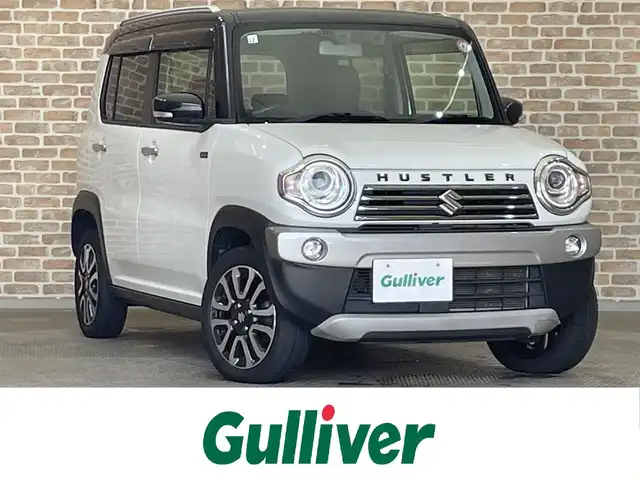 スズキ ハスラー 岩手県 2018(平30)年 4.7万km ピュアホワイトパール/ブラック2トーン ４WD/ベンチシート/デュアルカメラブレーキサポート/グリップコントロール/ヒルディセントコントロール/レーンアシスト/バックカメラ/横滑り防止装置/アイドリングストップ/オートライト/シートヒーター/ETC/社外カープレイ（Bletooth/USB）/純正フロアマット/純正LEDヘッドライト/純正15インチアルミホイール/ルーフレール/ステアリングスイッチ/電動格納式ドアミラー