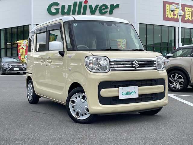 スズキ スペーシア HYBRID X 長野県 2022(令4)年 4万km シフォンアイボリーメタリック セーフティサポート/・デュアルセンサーブレーキサポート/・車線逸脱警報機能/・誤発進抑制機能/・後方誤発進抑制機能/・ふらつき警報機能/・先行車発進お知らせ機能/・後退時ブレーキサポート/・リアパーキングセンサー/ワンオーナー/社外7インチディスプレイオーディオ/（BT/FM/AM）/ETC/両側パワースライドドア/運転席シートヒーター/ドライブレコーダー/オートライト/スマートキー/Pスタート/アイドリングストップ/スリムサーキュレーター/電動格納ミラー/純正フロアマット/ドアバイザー