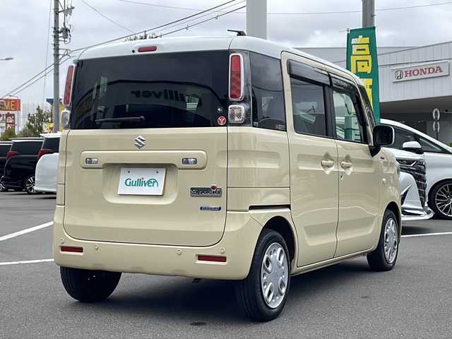 スズキ スペーシア HYBRID X 長野県 2022(令4)年 4万km シフォンアイボリーメタリック セーフティサポート/・デュアルセンサーブレーキサポート/・車線逸脱警報機能/・誤発進抑制機能/・後方誤発進抑制機能/・ふらつき警報機能/・先行車発進お知らせ機能/・後退時ブレーキサポート/・リアパーキングセンサー/ワンオーナー/社外7インチディスプレイオーディオ/（BT/FM/AM）/ETC/両側パワースライドドア/運転席シートヒーター/ドライブレコーダー/オートライト/スマートキー/Pスタート/アイドリングストップ/スリムサーキュレーター/電動格納ミラー/純正フロアマット/ドアバイザー