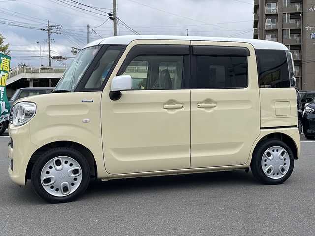 スズキ スペーシア HYBRID X 長野県 2022(令4)年 4万km シフォンアイボリーメタリック セーフティサポート/・デュアルセンサーブレーキサポート/・車線逸脱警報機能/・誤発進抑制機能/・後方誤発進抑制機能/・ふらつき警報機能/・先行車発進お知らせ機能/・後退時ブレーキサポート/・リアパーキングセンサー/ワンオーナー/社外7インチディスプレイオーディオ/（BT/FM/AM）/ETC/両側パワースライドドア/運転席シートヒーター/ドライブレコーダー/オートライト/スマートキー/Pスタート/アイドリングストップ/スリムサーキュレーター/電動格納ミラー/純正フロアマット/ドアバイザー
