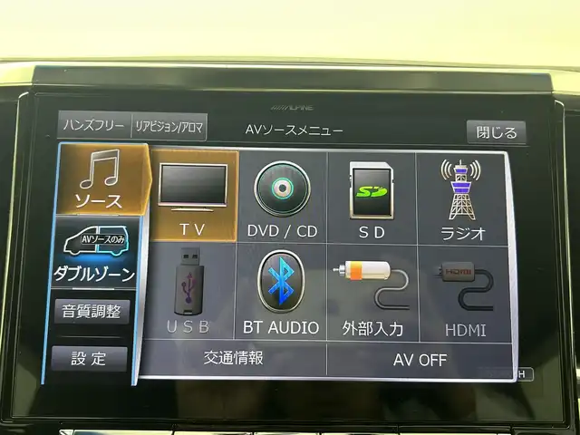 トヨタ アルファード S Cパッケージ 熊本県 2018(平30)年 6.7万km ホワイトパールクリスタルシャイン ワンオーナー/禁煙車/サンルーフ　/アルパインフリップダウンモニター　/アルパインナビ（ＣＤ・ＤＶＤ・フルセグ・ＢＴ・ＳＤ・USB）/バックカメラ　/社外前方ドライブレコーダー/ビルトインETC　/両側パワースライドドア　/パワーバックドア　/レーダークルーズコントロール/前席シートヒーター/前席エアーシート/前席・2列目パワーシート/ステアリングヒーター/助手席・2列目オットマン/衝突軽減ブレーキ/レーンキープアシスト/横滑り防止/前後クリアランスソナー/純正フロアマット/純正１８インチAW/オートライト/オートマチックハイビーム/三眼LEDヘッドライト/フォグランプ/スマートキー/プッシュスタート/スペアキー1本/取扱説明書