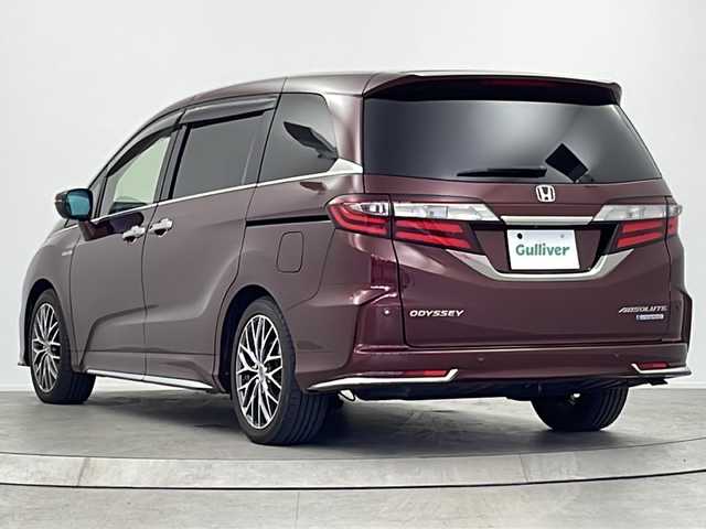ホンダ オデッセイ ハイブリッド アブソルート・EXホンダセンジング 大阪府 2018(平30)年 5.1万km プレミアムディープロッソパール 純正ホンダインターナビ/・フルセグTV/・Bluetooth/・CD/DVD/・HDMI/純正後席モニター/リアエンターテイメントシステム/ホンダセンシング/ブラインドスポットモニター/全方位カメラ/レーダークルーズコントロール/衝突軽減システム/車線逸脱防止機能/ブレーキホールド/両側パワースライドドア/ハーフレザーシート/前席シートヒーター/後席オットマン/社外18インチアルミホイール
