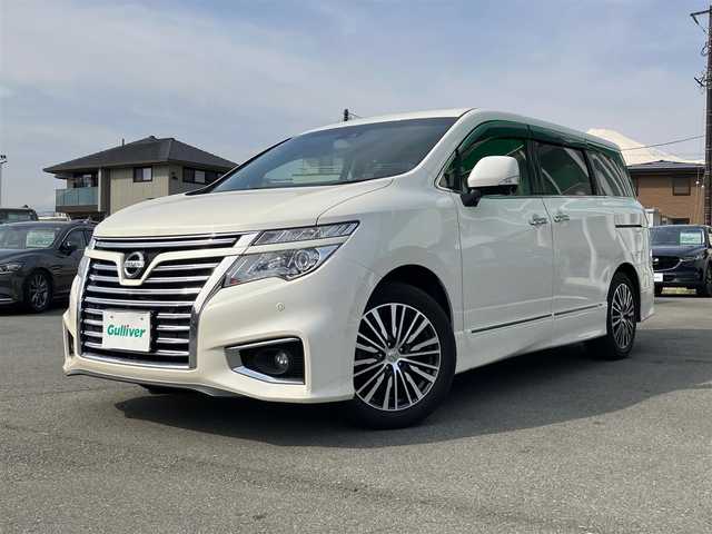日産 エルグランド 250ハイウェイスターS 愛知県 2019(平31)年 6.3万km ブリリアントホワイトパール メーカーオプションナビ/Rエンターテイメントモニター/アラウンドビュー/ツインサンルーフ/ハーフレザー/両側パワースライドドア/ハーフレザーシート/ビルトインETC/ドライブレコーダー/レーンキープアシスト/Bluetooth