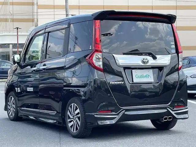 トヨタ ルーミー カスタムG S 宮城県 2018(平30)年 9.6万km ブラックマイカメタリック 登録時走行距離９５３２５ｋｍ/純正SDナビ/両側パワースライドドア/クルーズコントロール/フルエアロ/アイドリングストップ/衝突被害軽減システム/Bluetooth/フルセグ/AM/FM/ウインカーミラー
