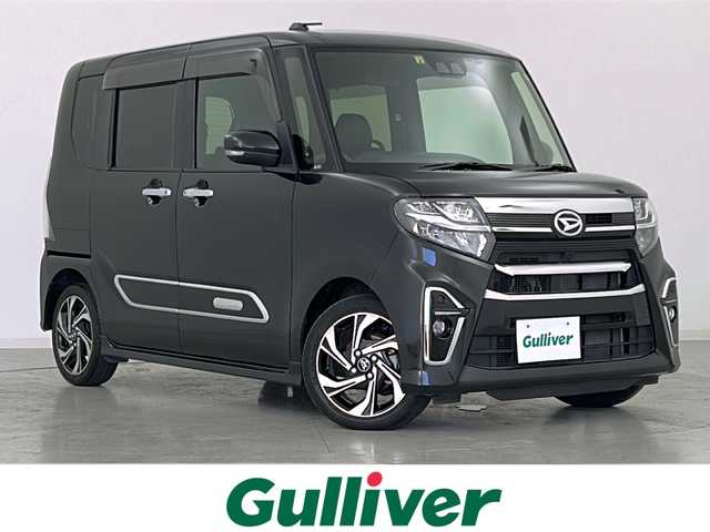 ダイハツ タント カスタム RS スタイルセレクション 宮城県 2022(令4)年 5.4万km ブラックマイカメタリック スマートアシスト/・全車速追従機能付ＡＣＣ/・衝突軽減ブレーキ/・車線逸脱警報/・レーンキープコントロール/・ハイビームアシスト/・標識認識機能/純正9インチナビ/・CD.DVD.SD.BT.USB.HDMI/フルセグTV/バックモニター/両側パワースライドドア/運転席ロングスライドシート/ハーフレザーシート/・前席シートヒーター/ビルトインETC/純正ドライブレコーダー（前方のみ）/LEDヘッドライト/LEDフォグランプ/アイドリングストップ/横滑り防止装置/プッシュスタート/スマートキー/純正15インチアルミホイール/純正フロアマット/後席ロールサンシェード