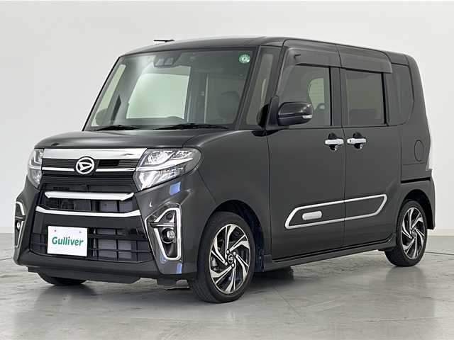 ダイハツ タント カスタム RS スタイルセレクション 宮城県 2022(令4)年 5.4万km ブラックマイカメタリック スマートアシスト/・全車速追従機能付ＡＣＣ/・衝突軽減ブレーキ/・車線逸脱警報/・レーンキープコントロール/・ハイビームアシスト/・標識認識機能/純正9インチナビ/・CD.DVD.SD.BT.USB.HDMI/フルセグTV/バックモニター/両側パワースライドドア/運転席ロングスライドシート/ハーフレザーシート/・前席シートヒーター/ビルトインETC/純正ドライブレコーダー（前方のみ）/LEDヘッドライト/LEDフォグランプ/アイドリングストップ/横滑り防止装置/プッシュスタート/スマートキー/純正15インチアルミホイール/純正フロアマット/後席ロールサンシェード