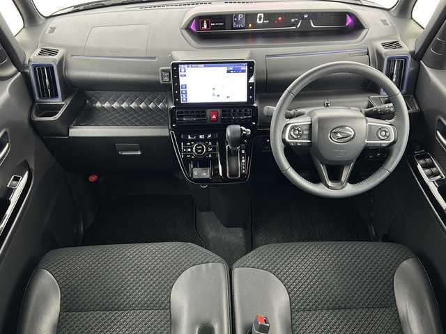 ダイハツ タント カスタム RS スタイルセレクション 宮城県 2022(令4)年 5.4万km ブラックマイカメタリック スマートアシスト/・全車速追従機能付ＡＣＣ/・衝突軽減ブレーキ/・車線逸脱警報/・レーンキープコントロール/・ハイビームアシスト/・標識認識機能/純正9インチナビ/・CD.DVD.SD.BT.USB.HDMI/フルセグTV/バックモニター/両側パワースライドドア/運転席ロングスライドシート/ハーフレザーシート/・前席シートヒーター/ビルトインETC/純正ドライブレコーダー（前方のみ）/LEDヘッドライト/LEDフォグランプ/アイドリングストップ/横滑り防止装置/プッシュスタート/スマートキー/純正15インチアルミホイール/純正フロアマット/後席ロールサンシェード