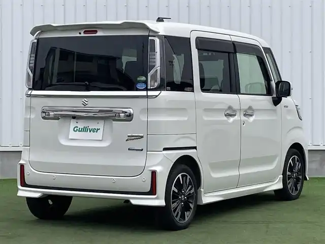 スズキ スペーシア カスタム HYBRID XS 香川県 2020(令2)年 3.1万km ピュアホワイトP 登録時走行距離：30840km/エクリプスナビ/　CD DVD BT フルセグTV/バックカメラ/両側パワースライドドア/衝突被害軽減装置/レーンキープアシスト/クリアランスソナー/LEDヘッドライト/オートライト/フォグランプ/横滑り防止装置/アイドリングストップ/ETC/ハーフレザーシート/シートヒーター/サーキュレーター/ロールサンシェード/ISOFIX/プッシュスタート/スマートキー