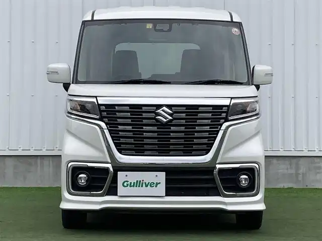 スズキ スペーシア カスタム HYBRID XS 香川県 2020(令2)年 3.1万km ピュアホワイトP 登録時走行距離：30840km/エクリプスナビ/　CD DVD BT フルセグTV/バックカメラ/両側パワースライドドア/衝突被害軽減装置/レーンキープアシスト/クリアランスソナー/LEDヘッドライト/オートライト/フォグランプ/横滑り防止装置/アイドリングストップ/ETC/ハーフレザーシート/シートヒーター/サーキュレーター/ロールサンシェード/ISOFIX/プッシュスタート/スマートキー