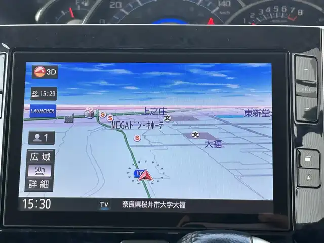 ダイハツ タント カスタム RS トップED SA Ⅲ 奈良県 2017(平29)年 7.4万km グレーⅡ ターボ/両側パワースライドドア/純正8インチナビ(フルセグTV/CD/DVD/AM・FM/BT/USB/HDMI)/バックカメラ/ETC/スマートアシストIII/衝突警報機能/衝突回避支援ブレーキ機能/車線逸脱警報機能/誤発進抑制制御機能/オートハイビーム/先行車発進お知らせ機能/ヒルホールドシステム/エマージェンシーストップシグナル/シートヒーター(D/N席)/後席サンシェード/本革巻きステアリング/純正15インチアルミホイール/純正フロアマット/カラーコードS40/メテオライトグレーイリュージョナルP