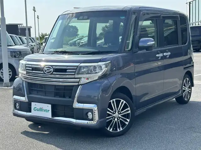 ダイハツ タント カスタム RS トップED SA Ⅲ 奈良県 2017(平29)年 7.4万km グレーⅡ ターボ/両側パワースライドドア/純正8インチナビ(フルセグTV/CD/DVD/AM・FM/BT/USB/HDMI)/バックカメラ/ETC/スマートアシストIII/衝突警報機能/衝突回避支援ブレーキ機能/車線逸脱警報機能/誤発進抑制制御機能/オートハイビーム/先行車発進お知らせ機能/ヒルホールドシステム/エマージェンシーストップシグナル/シートヒーター(D/N席)/後席サンシェード/本革巻きステアリング/純正15インチアルミホイール/純正フロアマット/カラーコードS40/メテオライトグレーイリュージョナルP