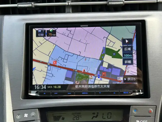 トヨタ プリウス S 栃木県 2013(平25)年 6.6万km ブラック 社外ナビ/フルセグTV/DVD/Bluetooth/バックカメラ/ビルトインETC/前ドライブレコーダー/プッシュスタート/オートライト/ハロゲンフォグランプ/アイドリングストップ/横滑り防止装置/ドアバイザー/電動格納ミラー/パワーモード