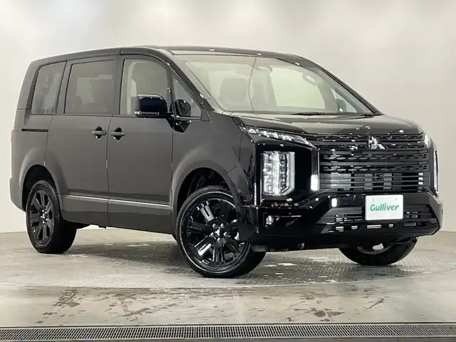 三菱 デリカＤ：５ ブラックエディション 栃木県 2025(令7)年 0.1千km アメジストブラック 4WD/ターボ/アルパイン製11インチナビ(EX11NX)/(フルセグTV・Bluetooth・CD・DVD・USB・HDMI)/バックカメラ/アルパイン製フリップダウンモニター/衝突軽減システム/レーンキープアシスト/オートクルーズコントロール/ブラインドスポットワーニング/オートサイドステップ(助手席側)/電動リアゲート/運転席パワーシート/パドルシフト/ステアリングヒーター/LEDヘッドライト/オートライト/オートハイビーム/フロントフォグランプ/電動パーキングブレーキ/オートホールド/純正アルミホイール/取扱説明書/保証書/スマートキー/保証書