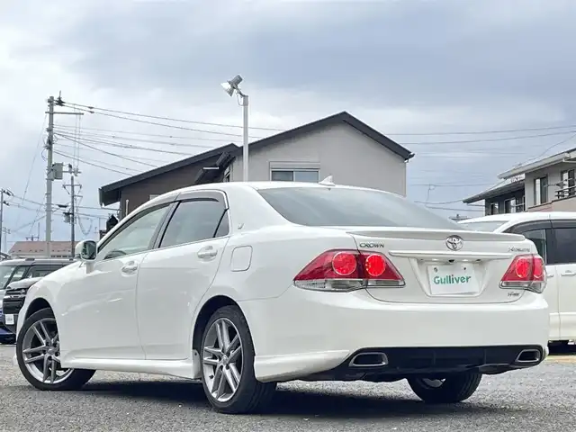 トヨタ クラウン アスリート i－Four 宮城県 2010(平22)年 14.6万km ホワイトパールクリスタルシャイン 純正ナビ/フルセグＴＶ/TRD　sportivoエアロ/ＡＭ／ＦＭ／ＣＤ／ＤＶＤ／ＵＳＢ　/クルーズコントロール/横滑り防止装置/アイドリングストップ/前席シートヒーター/前席パワーシート/オートライト（ＬＥＤ）　/スペアキー×１/スマートキー/社外フロアマット