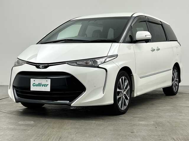 トヨタ エスティマ アエラス プレミアム 三重県 2016(平28)年 1.9万km ホワイトパールクリスタルシャイン /禁煙車//純正ナビ/（ＣＤ．ＤＶＤ．ＳＤ．ＢＴ．フルセグTV）//バックカメラ//12インチフリップダウンモニター//Toyota Safety Sense C//両側パワースライドドア//クルーズコントロール//ドライブレコーダー//ビルトインＥＴＣ２．０//オートハイビーム//ハーフレザーシート//スマートキー