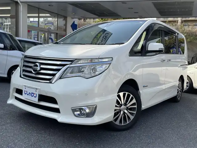 日産 セレナ ハイウェイS S HV Aセーフ 福岡県 2014(平26)年 9.5万km ブリリアントホワイトパール (株)IDOMが運営する【じしゃロン八幡西店】の自社ローン専用車両になります。こちらは現金またはオートローンご利用時の価格です。自社ローンご希望の方は別途その旨お申付け下さい/社外ナビ（AVIC-MRZ099W）/・BLUETOOTH/・CD/・DVD/・AM/・FM/フリップダウンモニター/ビルトインETC/レーンアシスト/衝突被害軽減ブレーキ/アラウンドビューモニター/両側パワースライドドア/バックカメラ付きルームミラー/プッシュスタート