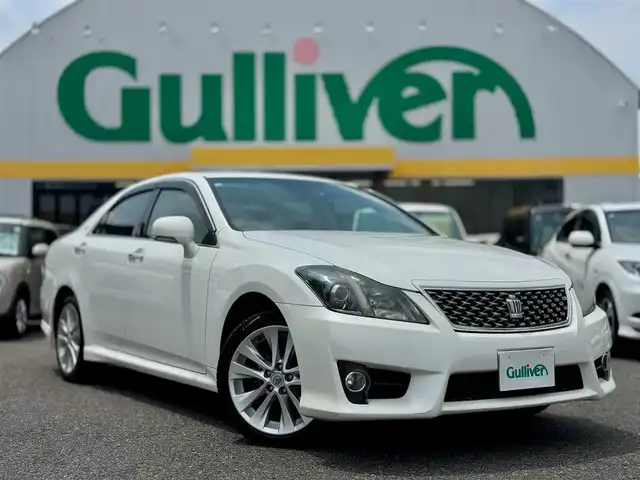 トヨタ クラウン アスリート 滋賀県 2010(平22)年 7.4万km ホワイトパールクリスタルシャイン 純正メーカーナビ/　フルセグ HDD AM FM/バックカメラ/ドライブレコーダー/ビルトインETC/クルーズコントロール/スマートキー×2/プッシュスタート/純正フロアマット/純正ドアバイザー/アルファード純正18インチアルミ/ステアリングスイッチ/