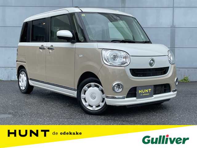 ダイハツ ムーヴ キャンバス G メイクアップ リミテッド　SAⅢ 千葉県 2021(令3)年 4.4万km パールホワイトⅢ/ナチュラルベージュマイカメタリック 2トーン 社外メモリナビ　/全方位カメラ　/Ｂｌｕｅｔｏｏｔｈ接続あり　/ＣＤ再生あり　/ＥＴＣ　/シートヒーター　/両側パワースライドドア /スマートアシストIII /LEDヘッドライト /スマートキー /アイドリングストップ