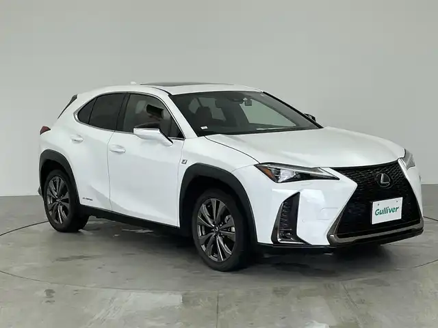 レクサス ＵＸ 250h Fスポーツ 愛知県 2020(令2)年 5.5万km ホワイトノーヴァガラスフレーク サンルーフ/3眼LEDヘッドライト/純正ナビ/バックカメラ/ブラインドスポットモニター/クルーズコントロール/電動リアゲード/レザーシート/パワーシート/シートヒーター/シートクーラー/ステアリングヒート/ドライブレコーダー/純正AW/パドルシフト/後退時連動式ドアミラー/オートホールド/レーンキープ/オートライト/オートマチックハイビーム/コーナリングライト