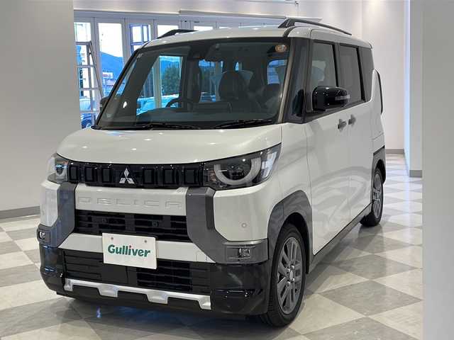 三菱 デリカミニ G プレミアム 福井県 2025(令7)年 0.1千km アメジストブラック/シルキーホワイト 純正9インチディスプレイオーディオ　/Bluetooth/USB/AppleCarPlay/AM/FM/アラウンドビューモニター　　/両側パワースライドドア/マイパイロット/衝突被害軽減システム/レーンキープアシスト　/ヒルディセントコントロール　/前後コーナーセンサー　/LEDオートライト　/オートマチックハイビーム/前後ドライブレコーダー/純正１５インチアルミホイール/ステアリングヒーター/シートヒーター/デジタルインナーミラー/リアサーキュレーター/スマートキー/スペアキー/サンシェード