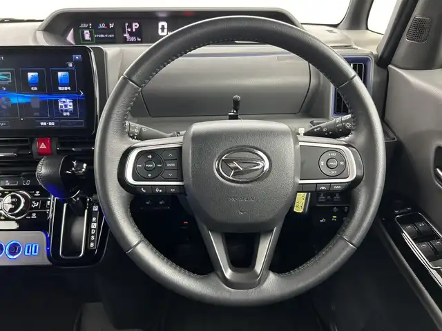 ダイハツ タント カスタム RS セレクション 新潟県 2020(令2)年 3.6万km シャイニングホワイトパール 禁煙車/社外フローティングナビ/フルセグ/　CD/DVD/SD/Bluetooth/全周囲カメラ/社外デジタルインナーミラー/　（ドライブレコーダー内蔵型）/コーナーセンサー/両側パワースライドドア/レーダークルーズコントロール/ハーフレザーシート/前席シートヒーター/衝突被害軽減ブレーキ/LEDヘッドライト/オートライト/フォグランプ/ロングスライドシート/電動格納式ミラー/ETC