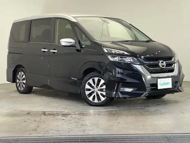 日産 セレナ ハイウェイスター プロパイロットED 栃木県 2016(平28)年 6.7万km ダイヤモンドブラック 2トーン 純正ナビ(MM516D-L)/(フルセグTV・Bluetooth・CD・DVD・Blu-ray・SD・USB)/後席モニター/プロパイロット/衝突軽減ブレーキ/レーンキープアシスト/オートクルーズコントロール/前後コーナーセンサー/バックカメラ/シルバールーフ2トーン/両側パワースライドドア/電動パーキングブレーキ/オートホールド/LEDヘッドライト/オートライト/フロントフォグランプ/前席シートヒーター/アイドリングストップ/純正アルミホイール/純正フロアマット/ビルトインETC/スマートキー