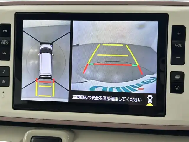 ダイハツ ムーヴ キャンバス G メイクアップ リミテッド　SAⅢ 熊本県 2020(令2)年 4.2万km パールホワイトⅢ/ブルーミングピンクメタリック 禁煙車　/純正ナビ（ＣＤ・ＤＶＤ・フルセグ・ＢＴ・ＳＤ・ＵＳＢ）/全周囲カメラ　/純正前方ドライブレコーダー　/ＥＴＣ　/両側パワースライドドア　/後ろのみクリアランスソナー　/衝突軽減ブレーキ　/レーンキープアシス/横滑り防止/アイドリングストップ/純正フロアマット/オートライト/オートマチックハイビーム/LEDヘッドライト/フォグランプ/スマートキー/プッシュスタート/スペアキー1本/保証書/取扱説明書