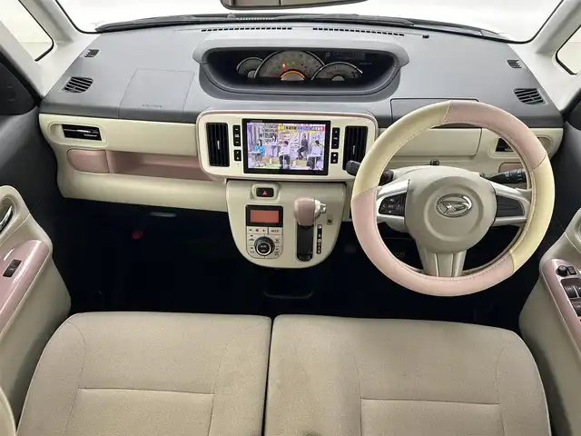ダイハツ ムーヴ キャンバス G メイクアップ リミテッド　SAⅢ 熊本県 2020(令2)年 4.2万km パールホワイトⅢ/ブルーミングピンクメタリック 禁煙車　/純正ナビ（ＣＤ・ＤＶＤ・フルセグ・ＢＴ・ＳＤ・ＵＳＢ）/全周囲カメラ　/純正前方ドライブレコーダー　/ＥＴＣ　/両側パワースライドドア　/後ろのみクリアランスソナー　/衝突軽減ブレーキ　/レーンキープアシス/横滑り防止/アイドリングストップ/純正フロアマット/オートライト/オートマチックハイビーム/LEDヘッドライト/フォグランプ/スマートキー/プッシュスタート/スペアキー1本/保証書/取扱説明書