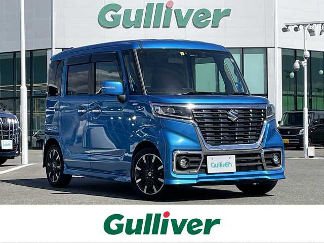 スズキ スペーシア カスタム HYBRID XS 佐賀県 2018(平30)年 1.5万km ブリスクブルーM 純正8インチSDナビゲーション/・フルセグTV/CD/DVD/SD/Bluetooth/全方位モニター/前方ドライブレコーダー/ビルトインETC/ヘッドアップディスプレイ/両側パワースライドドア/天井サーキュレーター/ハーフレザーシート/D席シートヒーター/後席サンシェード/ISOFIX対応/革巻きステアリング/ステアリングリモコン/純正15インチアルミホイール/純正LEDヘッドライト/・オートマチックハイビーム/純正LEDフォグランプ/純正フロアマット/純正ドアバイザ―/デュアルセンサーブレーキサポート/車線逸脱警報機能/パーキングセンサー