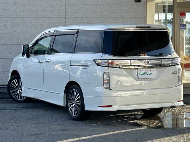 日産 エルグランド 250ハイウェイスター 兵庫県 2014(平26)年 9.4万km ブリリアントホワイトパール ワンオーナー/純正ナビ/CD/DVD/BT/フルセグTV/ETC/バックカメラ/クルーズコントロール/純正フリップダウンモニター/両側パワースライドドア/前後コーナーセンサー/前方ドライブレコーダー/ハーフレザーシート/オートライト/スマートキー/電動格納ミラー/純正フロアマット/ドアバイザー/純正アルミ18インチ/取扱説明書・保証書