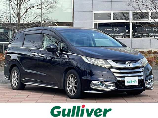 ホンダ オデッセイ アブソルート 福島県 2014(平26)年 11.2万km プレミアムヴィーナスブラックP 純正ナビゲーション/【CD/DVD/USB/HDMI/TV】/アラウンドビューモニター/ビルトインETC/フリップダウンモニター/両側電動スライドドア/クルーズコントロール/パドルシフト/ステアリングリモコン/アイドリングストップ/LEDオートライト/LEDフォグランプ/純正フロアマット/純正ドアバイザー