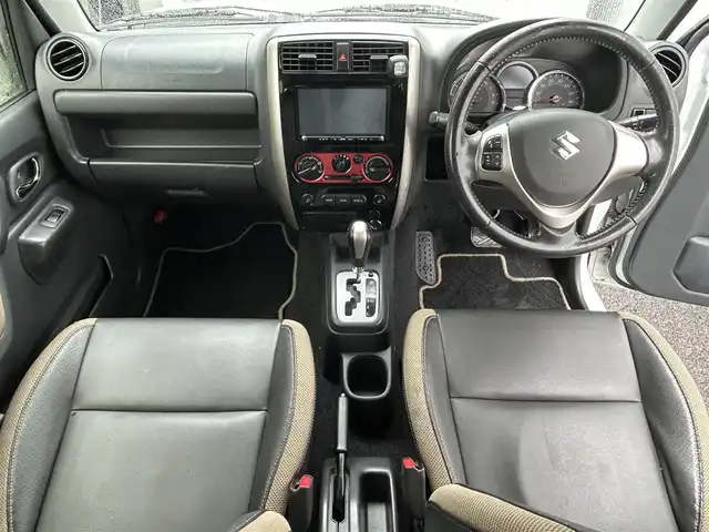 スズキ ジムニー ランドベンチャー 福島県 2015(平27)年 10.3万km パールホワイト 社外ナビ（AM/FM/BT/CD/DVD)/フルセグテレビ/ETC/前方ドライブレコーダー/ハーフレザーシート/シートヒーター/ホワイトレタータイヤ/インチアップ