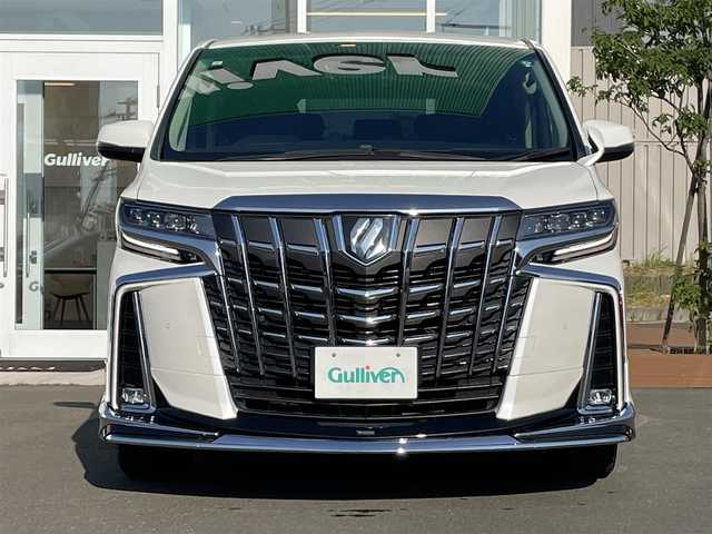 トヨタ アルファード S Cパッケージ 道央・札幌 2021(令3)年 5.7万km ホワイトパールクリスタルシャイン ・４WD/・ワンオーナー/・モデリスタエアロ/・純正ナビ/　AM＆FM＆TV＆BT/・フルセグTV　（走行中視聴可）/・バックカメラ/・アイドリングストップ/・レザーシート/・パワーシート/・シートヒーター/・エアシート/・ステアリングヒーター/・室内カーテン/・サイドサンシェード/・両側パワースライドドア/・パワーバックドア/・３眼ＬＥＤヘッドライト/・プッシュスタート/・ウィンカーミラー/・ドアバイザー/・電動格納ミラー/・ビルトインETC/・フォグライト/・スマートキー