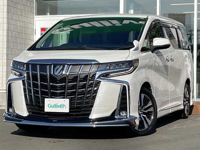 トヨタ アルファード S Cパッケージ 道央・札幌 2021(令3)年 5.7万km ホワイトパールクリスタルシャイン ・４WD/・ワンオーナー/・モデリスタエアロ/・純正ナビ/　AM＆FM＆TV＆BT/・フルセグTV　（走行中視聴可）/・バックカメラ/・アイドリングストップ/・レザーシート/・パワーシート/・シートヒーター/・エアシート/・ステアリングヒーター/・室内カーテン/・サイドサンシェード/・両側パワースライドドア/・パワーバックドア/・３眼ＬＥＤヘッドライト/・プッシュスタート/・ウィンカーミラー/・ドアバイザー/・電動格納ミラー/・ビルトインETC/・フォグライト/・スマートキー