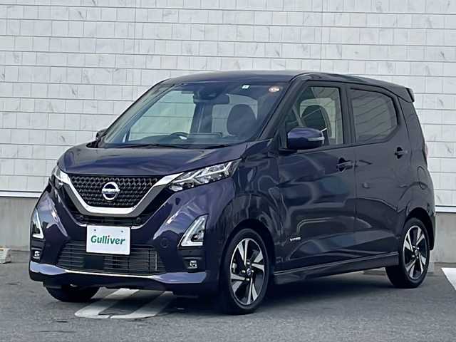 日産 デイズ HWS G ターボ プロパイロットED 山口県 2021(令3)年 2.7万km アメジストパープル プロパイロット/９インチ純正SDナビ【MM321D-L】/（FM/AM/CD/DVD/TV/AUX）/エマージェンシーブレーキ/レーンディパーチャーアラートト/アラウンドビューモニター/ドライブレコーダー（前）/アイドリングストップ/電動格納ミラー/電動パーキング/ブレーキホールド/純正15インチAW/ステアリングスイッチ/オートライト/ETC/LEDヘッドライト/フロントフォグ/ヘッドライトレベリング/プッシュスタート/スマートキー/スペアキー/フルオートエアコン/SOSコール