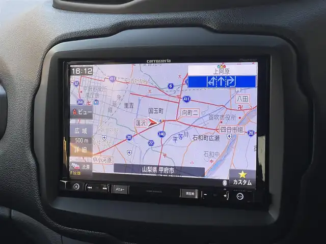 クライスラー・ジープ ジープ レネゲード リミテッド 山梨県 2018(平30)年 5.8万km アンヴィルクリアコート 社外８インチナビ　/純正ＤＡ積込　/フルセグ　/Ｂカメラ　/ＢＴ　/ＣＤ　/ＤＶＤ　/黒革　/Ｐシート　/シートヒーター　/ＡＣＣ/ＢＳＡ　/ＬＫＡ　/ＥＴＣ　/ＨＩＤヘッドライト　/Ａライト　/スマートキー