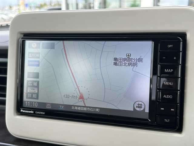 スズキ ラパン モード 道南・函館 2021(令3)年 2.9万km ノクターンブルーパール/ホワイト 2トーンルーフ ・純正ナビ（CD/DVD/BT）/・フルセグテレビ/・衝突軽減ブレーキ/・全方位カメラ/・前後ドライブレコーダー/・車線逸脱警報/・後方コーナーセンサー/・運転席＋助手席シートヒーター/・ビルトインETC/・LEDヘッドランプ